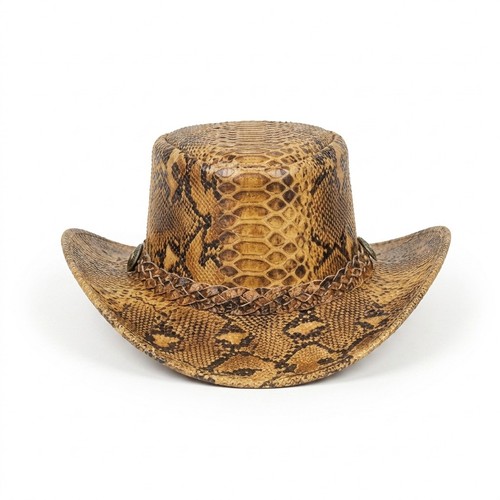 Golden brown python print - brown,