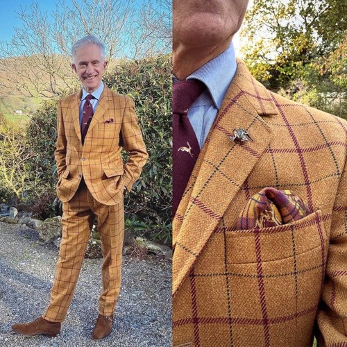 New men plaid tweed - new, suits
