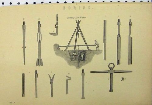 Original old antique print - old,