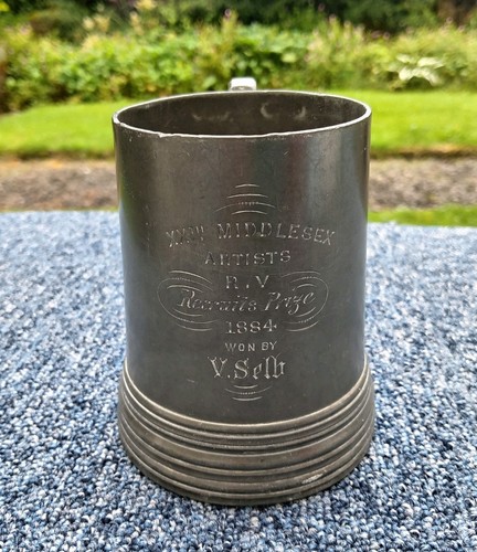 Antique pewter tankard xxth - antique,
