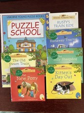 Set of 6 Usborne Farmyard Tales And Usborne Puzzle School Books - Used