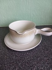 Vintage Denby Westbury Gravy/ Sauce Boat And Plate/Stand