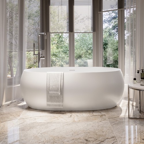 Matt white freestanding double - white,