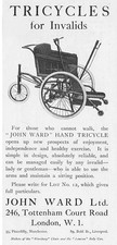 JOHN WARD LTD Tricycles for Invalids - Antique Advertisement 1921