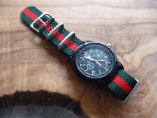 20mm G10 Zulu Sports Green and Red Woven Nylon Watch Strap Devonshire Rgt UK