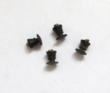 4 x Hornby Dublo round brass buffer for coaches, spares, buffers