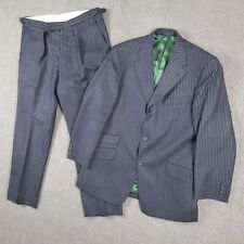 PAKEMAN CATTO & CARTER Suit Mens 44 W38 L30 Blue Navy 100% Wool Pinstripe