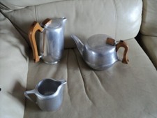 Vintage Picquot Ware 3 Piece Mid Century Tea Set