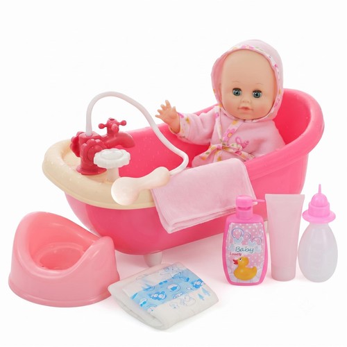 Bath doll set bathtub with - doll,