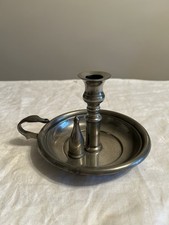 A E Williams Pewter Candle Holder And Snuffer   Vintage