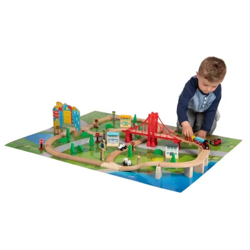 Squirrel play wooden train - squirrel,
