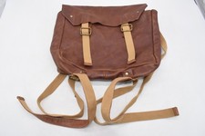 Owen Barry Brown Leather Rucksack Backpack with Canvas Straps
