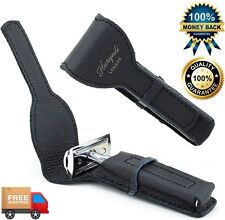 New Protective Travel Leather Case Cover Double Edge Safety Razor Shaving Tools