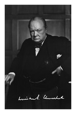 Winston Churchill Signed A4