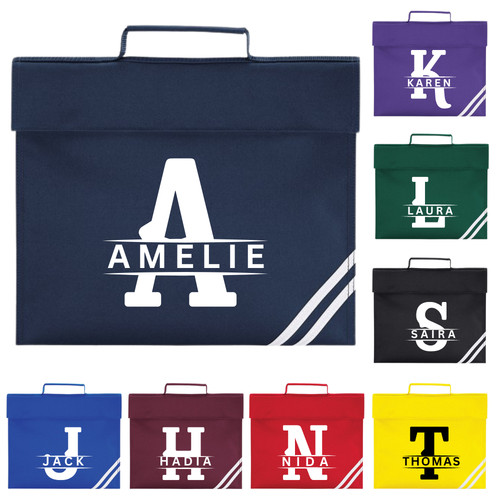 Personalised named book bag - book,