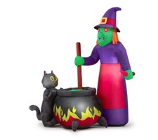 Inflatable Halloween Decoration 6ft 1.8m Witch with Cauldron - Ex Display Boxed