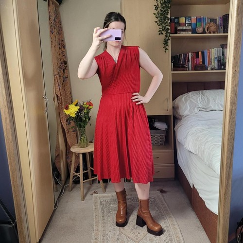 Vintage 80s pleated wrap - pleated, midi