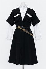 Black wool national costume - black,