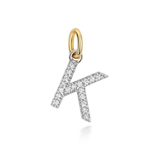 Diamond initial pendant - *k*,