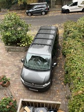 VW T5 & T6 LWB BLACK AERO 4 BAR ROOF RACK SET FOR LWB TRANSPORTER SHUTTLE ETC 