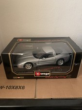 Bburago Chevrolet Corvette 1997 Silver 1/18 Scale Model Boxed