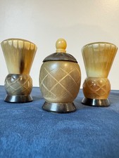 Vintage Cruet Set Carved