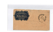 Cameo blue embossed advertising cover, stampless, New York, 5 cents due