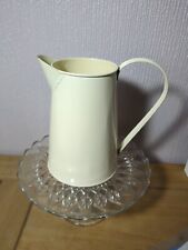 Powder Cream Metal Planter Jug / Flower Pot - 18cm Tall - 13cm Wide
