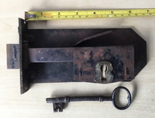 Antique Victorian / Edwardian ROBINSON DOUBLE HANDED Rim / Mortice Door Lock