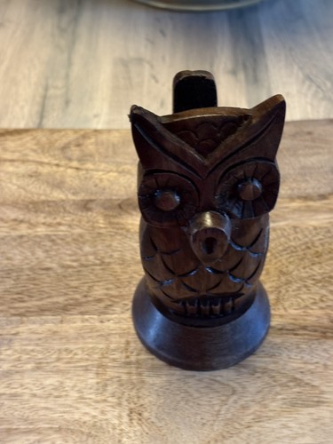 Vintage carved wooden owl - vintage,