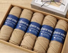​🦙 Luxurious 95% Alpaca Wool Yarn - Pack of 5 Units - Soft, Natural NEW