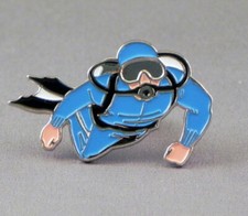 SCUBA DIVER ENAMEL PIN BADGE -