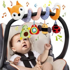 Baby Spiral Soft Toy Pram Car Seat Cot Crib Fox Crib Spiral Orange Pram/Cot Baby