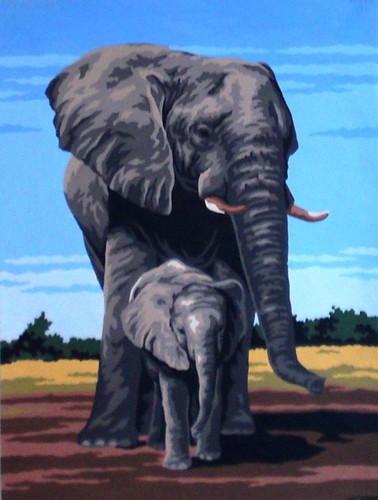 Gobelin elephants printed - gobelin,