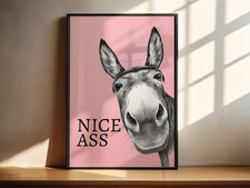 Funny Donkey Wall Art Print