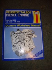 haynes Workshop Manual PEUGEOT/TALBOT DIESEL ENGINE 1982 - 1984 1.7 1.9 Litre