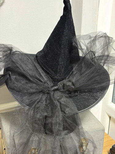 Black fabric witch hat - witch,