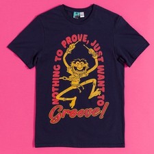 Official Disney The Muppets Animal Just Want To Groove Navy T-Shirt