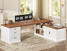 Farmhouse L Shaped Desk with