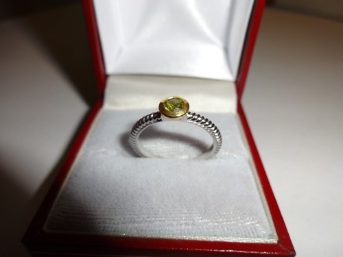 Peridot solitaire ring gold - ring, in