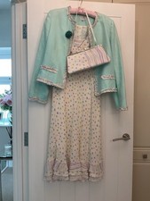 EAST dress Lined Short Linen Lined Jacket With Matching Hand Bag