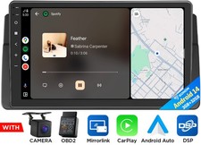 OBD2+For BMW E46 M3 Radio Android 14 GPS Sat Nav Car Stereo 9" CarPlay Head Unit