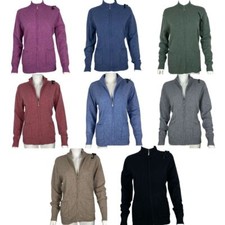 Womens Wool & Cashmere Full Zip Up With Pockets Knitted Jumper Cardigan Sweater