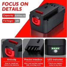 2X 18V 8.0Ah Battery for Black