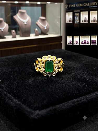 Yellow gold green emerald - yellow, &