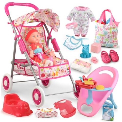 Baby doll stroller set - stroller, toys