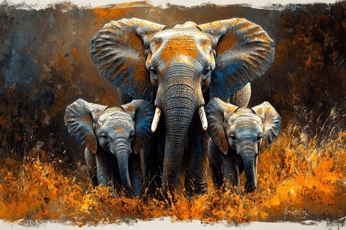 Elephant animal canvas picture - animal,
