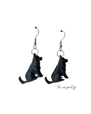Cocker spaniel earrings, Black, 3d printed light weighted plastic dog 