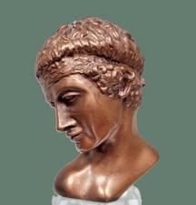 A Small Greek Bust Of Hermes.  Copper Finish.    Ref: xad