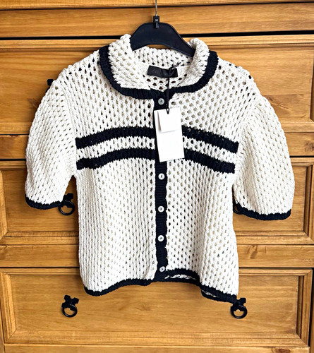 Zara white black striped knit - white/black,